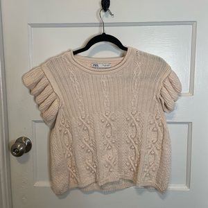 Zara Cropped Crème Sweater